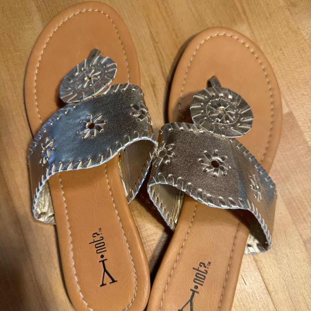 Gold Sandals 9 1/2 wore once